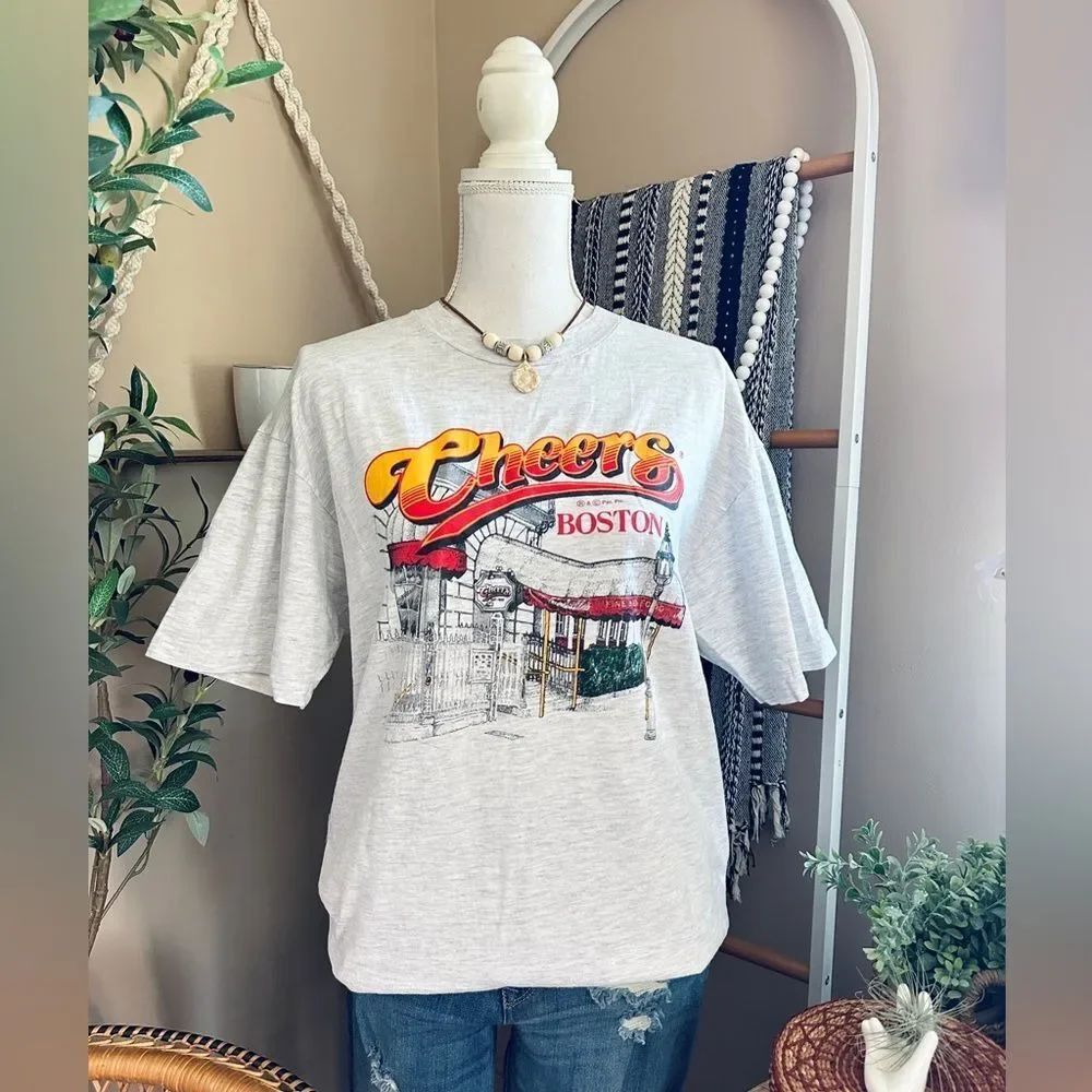 Vintage Cheers Boston Single Stitch T-Shirt XL Hanes Beefy Tee Graphic Retro